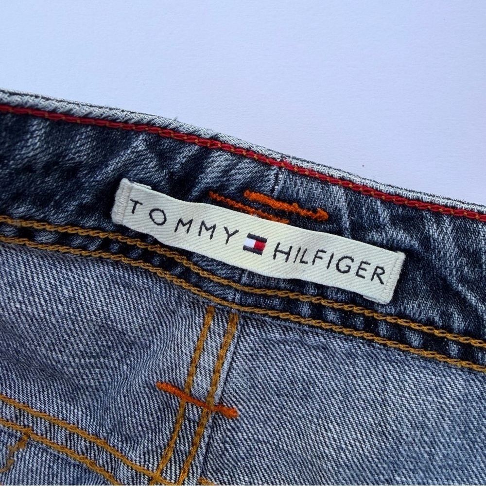 Woman’s Tommy Hilfiger Distressed Badged Jeans RARE! Y2K Size 6 - Picture 4 of 10